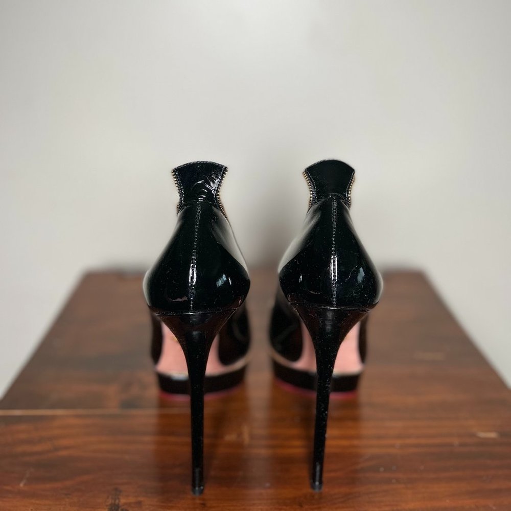 Charlotte Olympia x Agent Provocateur Black Soirée Zipper High Heel Pumps Womens - Picture 3 of 6